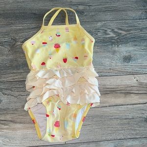 Hanna Andersson Ice Cream Treat tri-ruffle bathing suit girls 2T